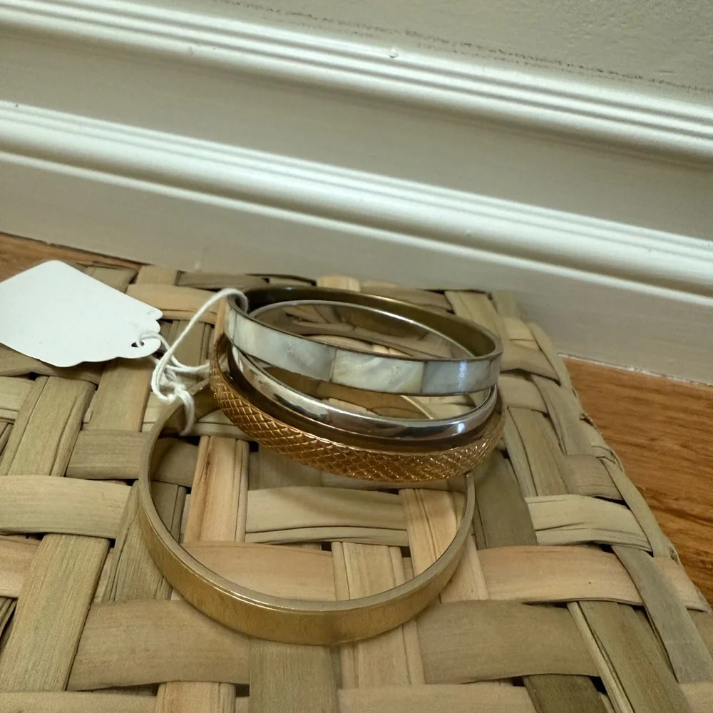 Mixed Metals Bangle Set - Picture 1 of 4